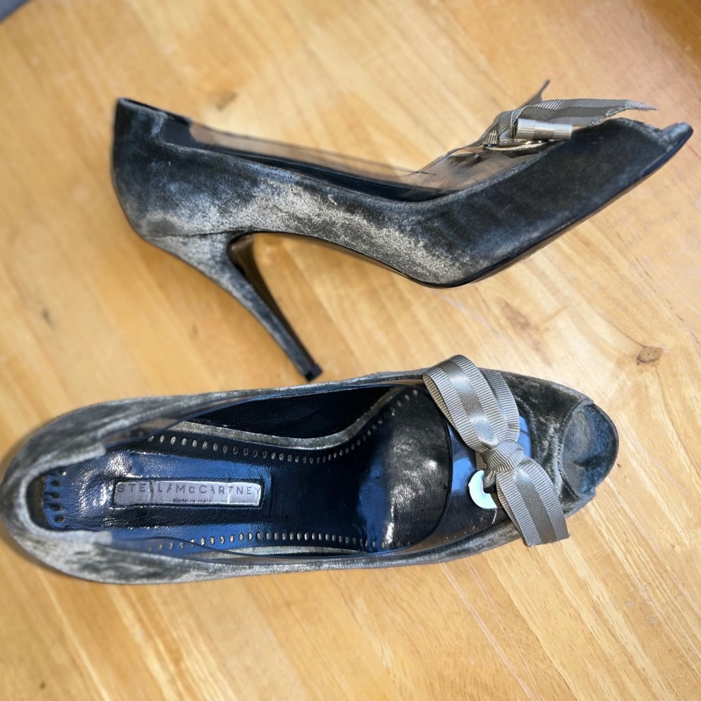 Stella McCartney velvet peep-toe heels 8.5/9.0 - Picture 3 of 14